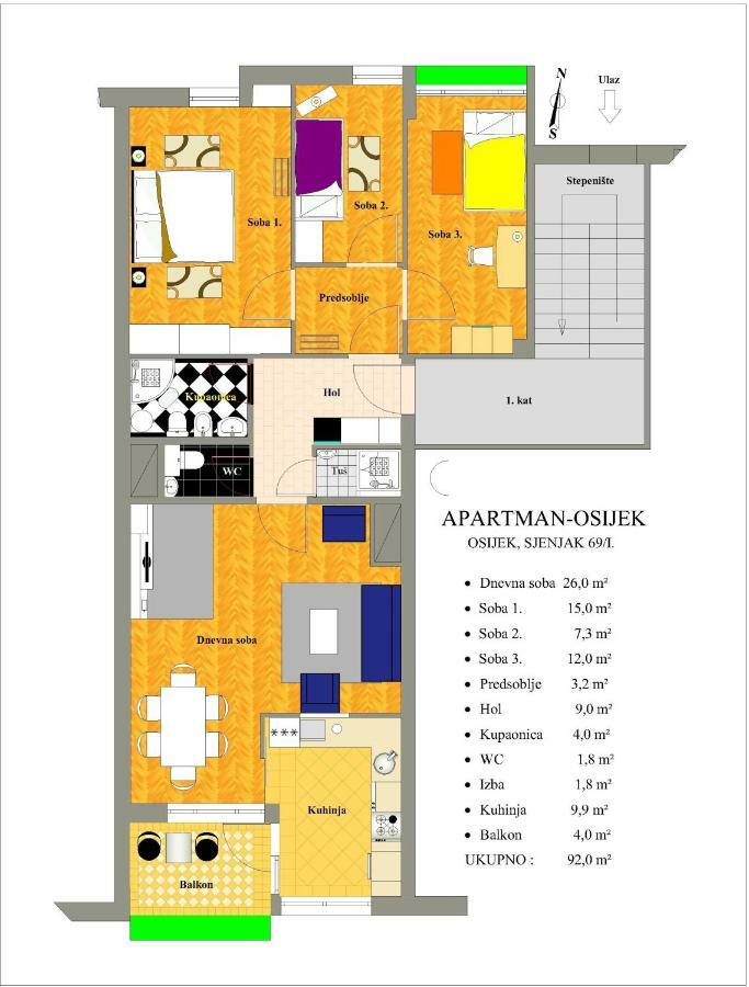 Apartman Ösek Dış mekan fotoğraf